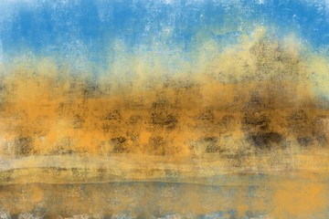 Abstract painterly landscape, imaginative blurred soft focus natural organic forms in hand painted artwork