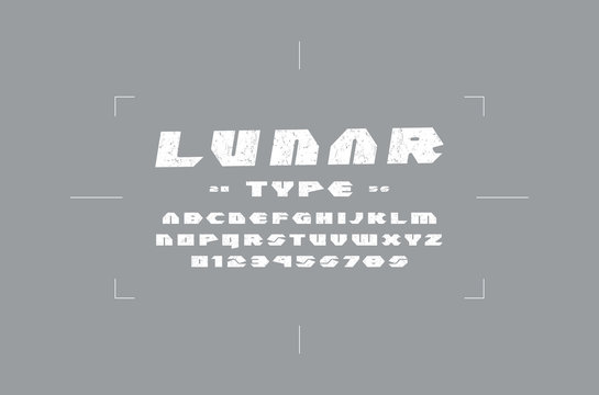 Geometric sans serif font in futuristic style