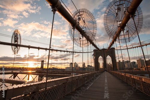 Obraz Dibond Wschód słońca na Brooklyn Bridge