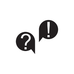 Wall Mural - Bubble chat icon with question and exclamation mark 