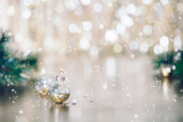 christmas decoration on abstract background - close up