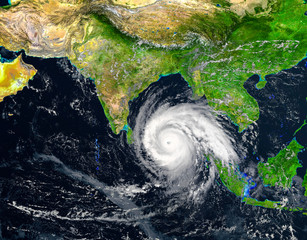 Wall Mural - tropical hurricane moving across the indian ocean.elements of this image are furnished by nasa..