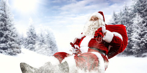 Wall Mural - Santa claus and winter time 