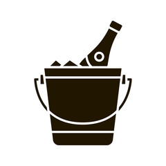 Sticker - Champagne bucket glyph icon