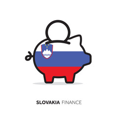 Slovakia economic concept. Piggy bank with national flag.