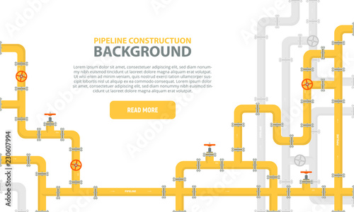 Cuadros en Lienzo Industrial background with yellow pipeline