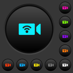 Sticker - Wireless camera dark push buttons with color icons