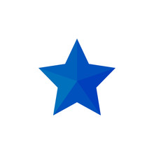 Blue Star Icon. Vector Illustrations. Flat Design.