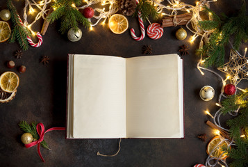 Poster - Christmas background with open book