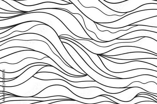 Monochrome Wave Pattern Wavy Background Hand Drawn Lines Hair Texture Doodle For Design Line Art Black And White Wallpaper Buy This Stock Vector And Explore Similar Vectors At Adobe Stock,Tick Tracer Drawing