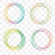 set collection of trendy multicolored overlapping transparent circle shaped logo design elements