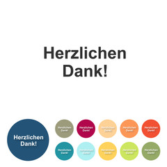 Poster - Button-Set bunt - Herzlichen Dank!