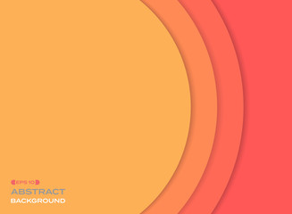 Fototapete - abstract of paper cut sun orange tone color background.