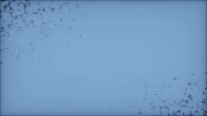 Poster - Two clusters of information in different parts of the screen.Fly through abstract 3D rendering of a scientific technology data binary code network conveying connectivity, complexity and data flood of