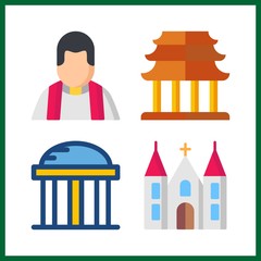 holy icon. church and religious vector icons in holy set. Use this illustration for holy works.