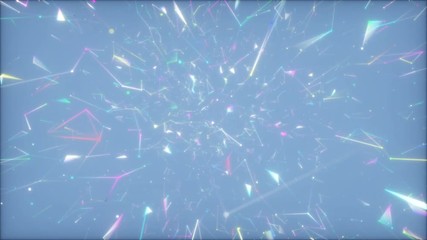 Poster - Magic elements are stuck in space.Fly through abstract 3D rendering of a scientific technology data binary code network conveying connectivity, complexity and data flood of modern digital age
