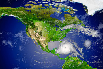 Wall Mural - tropical hurricane approaching the usa.elements of this image are furnished by nasa..