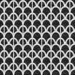 Wall Mural - black and white arch mosaic seamless pattern in antique roman style