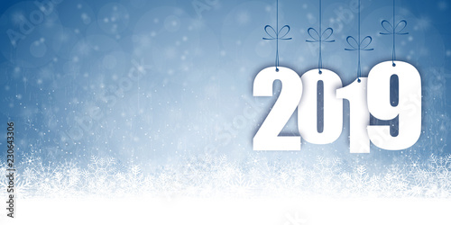 Fotografie, Obraz snow fall background for christmas and New Year 2019