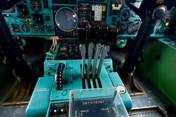 09.23.2018 Russia Ulyanovsk Airport: The Inside the cockpit of the legendary Soviet aircraft Tupolev Tu-144, the world's first supersonic passenger aircraft. A series of photos