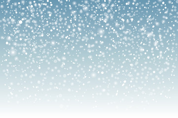 Wall Mural -  Winter background with falling snow and space for text,