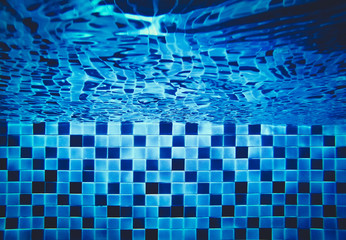  underwater in the swimming pool and mosaic tiles blend ocean