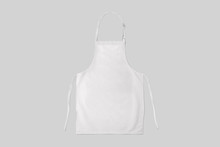 White Apron Mock-up Isolated On Soft Gray Background.clean Apron.