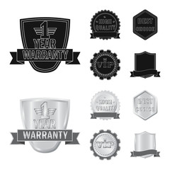 Isolated object of emblem and badge symbol. Collection of emblem and sticker vector icon for stock.