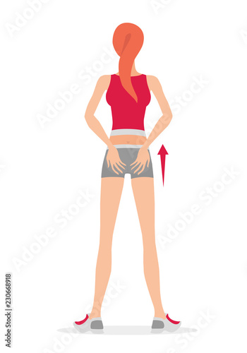 Young Girl Is Training Exercises To Strengthen The Muscles