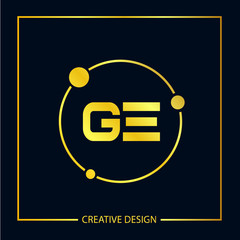 Initial Letter GE Logo Template Design