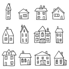 Wall Mural - Doodle home set
