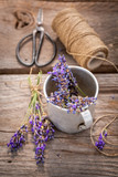Fototapeta  - Fresh and fragrant lavender preparation for home drying
