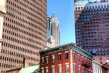 Wall Mural - Skyscrapers in downtown Manhattan in New York City, USA with the Empire State Building in the background
