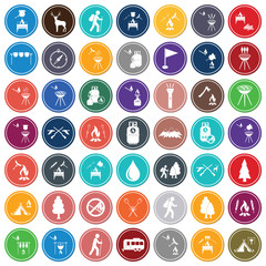 Set of camping equipment icons. Vector illustration