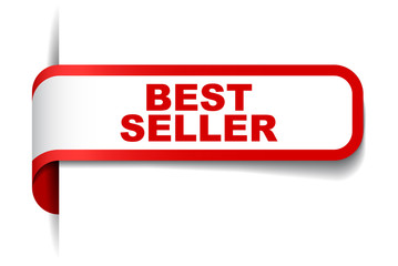 red vector banner best seller