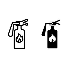 Poster - Fire extinguisher line and glyph icon. Fire protection vector illustration isolated on white. Fire equipment outline style design, designed for web and app. Eps 10.