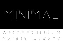 Vector Minimal Font - Modern Futuristic Design. Creative English Alphabet, Thin Latin Letters
