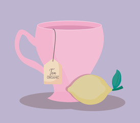 Canvas Print - cup tea of lemon isolated icon