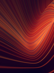 Aufkleber - Digital red colored lines abstract background. 3d rendering
