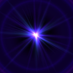 Wall Mural - Violet Searchlight Flare - Splendor with Rays and Halo - Abstract Shine Background 

