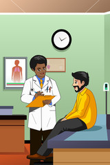 Wall Mural - Doctor Talking to a Patient Illustration