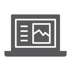 Fototapete - Laptop glyph icon, computer and digital, notebook sign, vector graphics, a solid pattern on a white background.