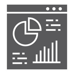 Aufkleber - Infographic glyph icon, analysis and diagram, chart sign, vector graphics, a solid pattern on a white background.
