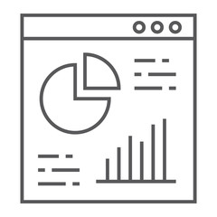 Aufkleber - Infographic thin line icon, analysis and diagram, chart sign, vector graphics, a linear pattern on a white background.