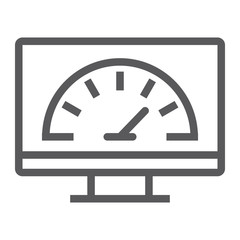 Poster - Speed optimization line icon, traffic and internet, spedometer sign, vector graphics, a linear pattern