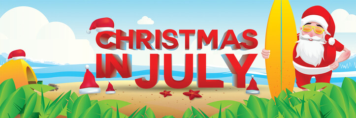 Poster - christmas in july design with 3d concept