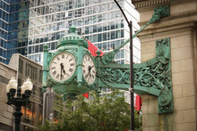 A Clock In Chicago Downtown