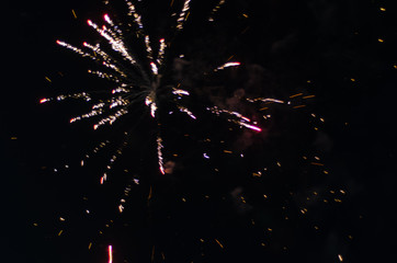 Fireworks and bokeh blurred background