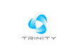Triangle Infinity Loop Ribbon Logo design vector. Corporate icon