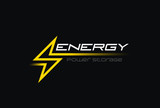 Fototapeta  - Flash Thunderbolt Energy Power Logo vector linear battery icon